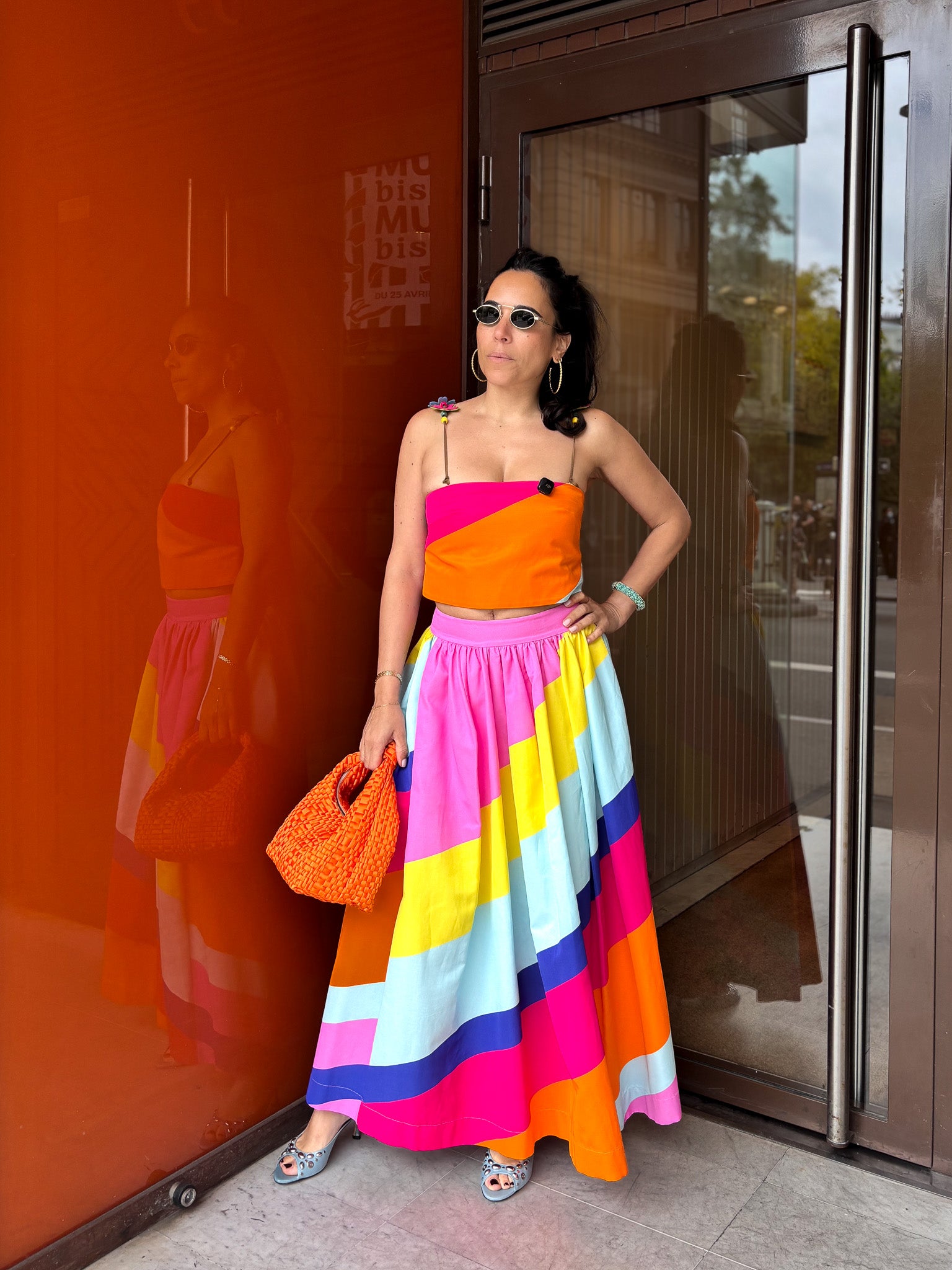 Jupe évasée multicolore