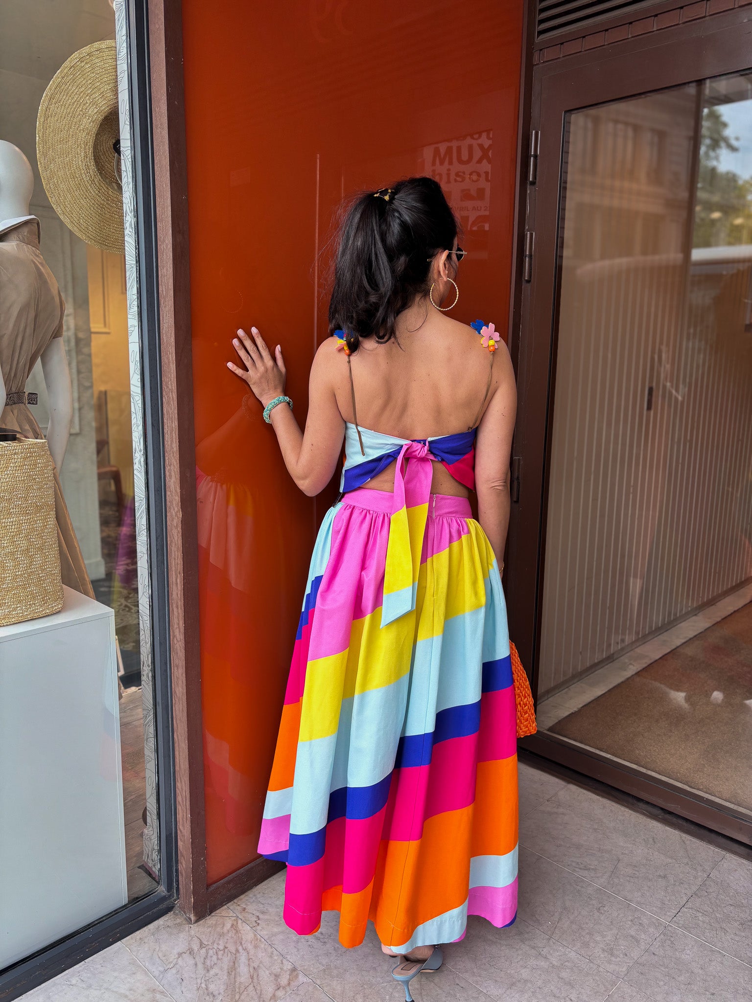 Jupe évasée multicolore
