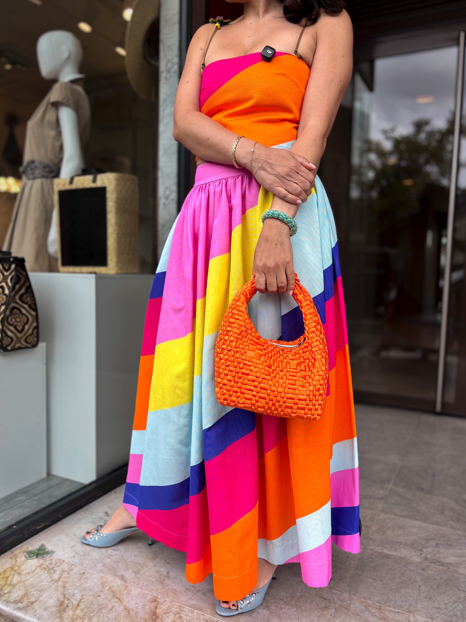 Jupe évasée multicolore