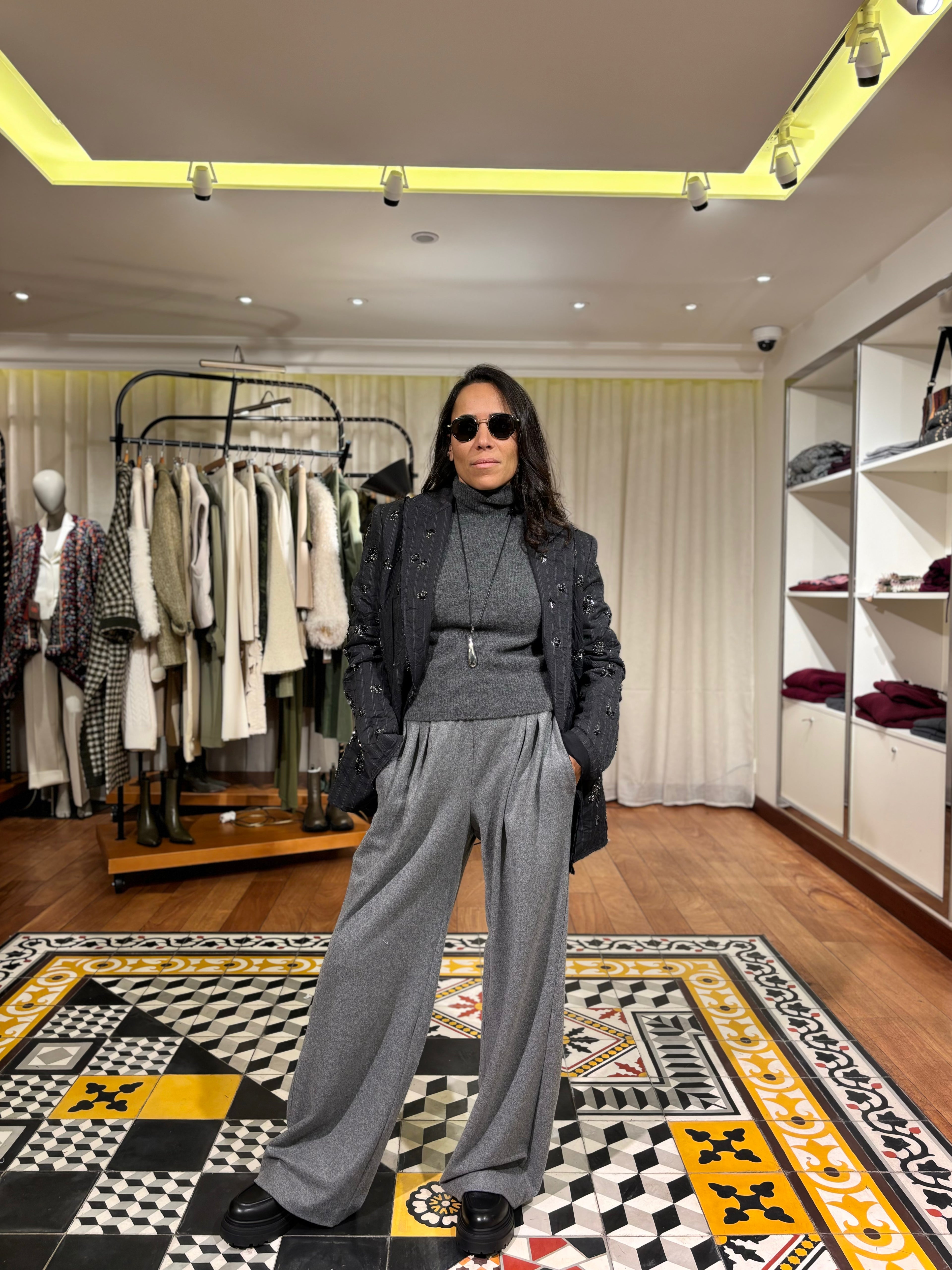 Pantalon large décontracté