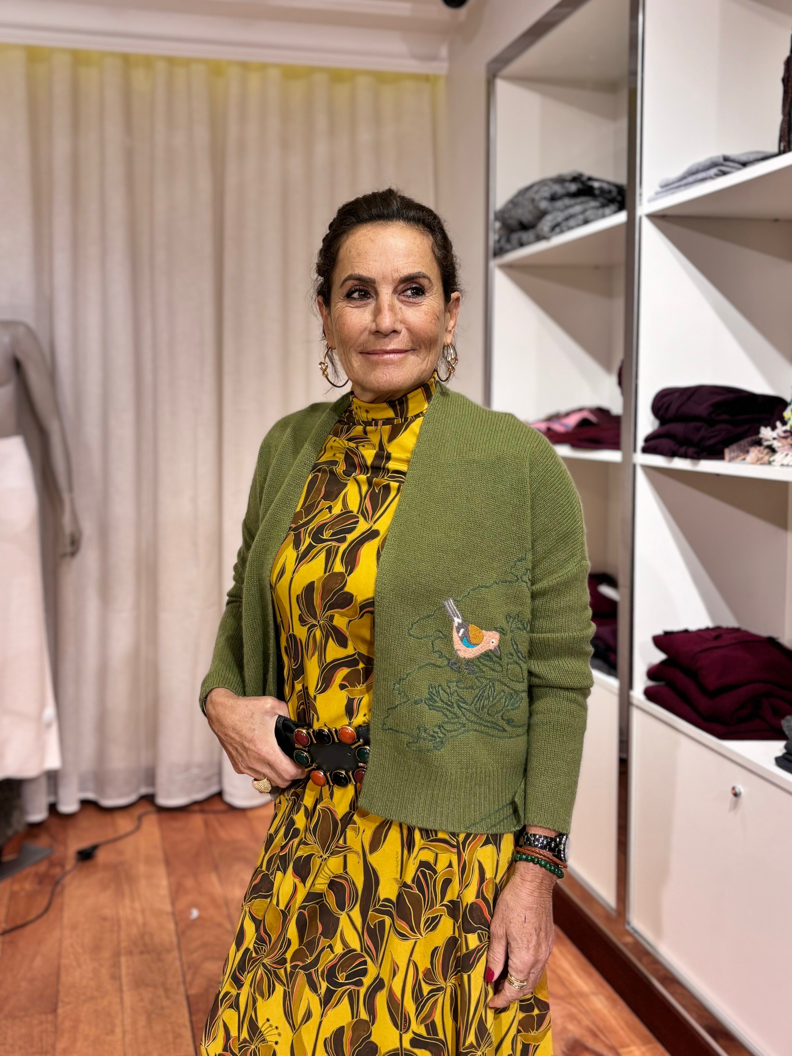 Cardigan en maille imprimé