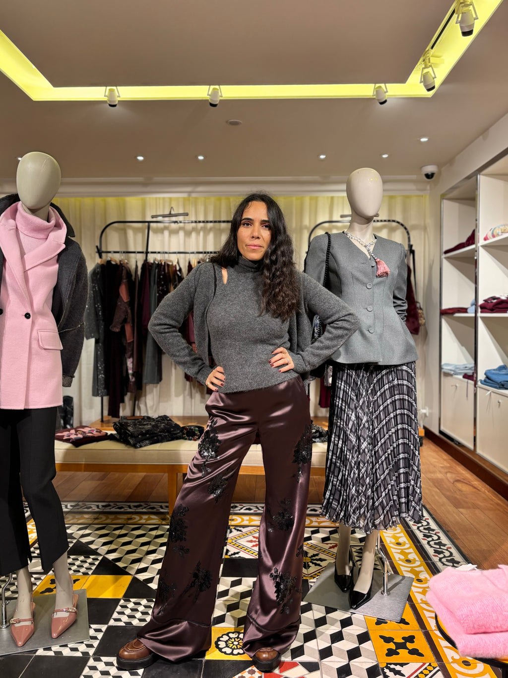 Pantalon brodé sequins