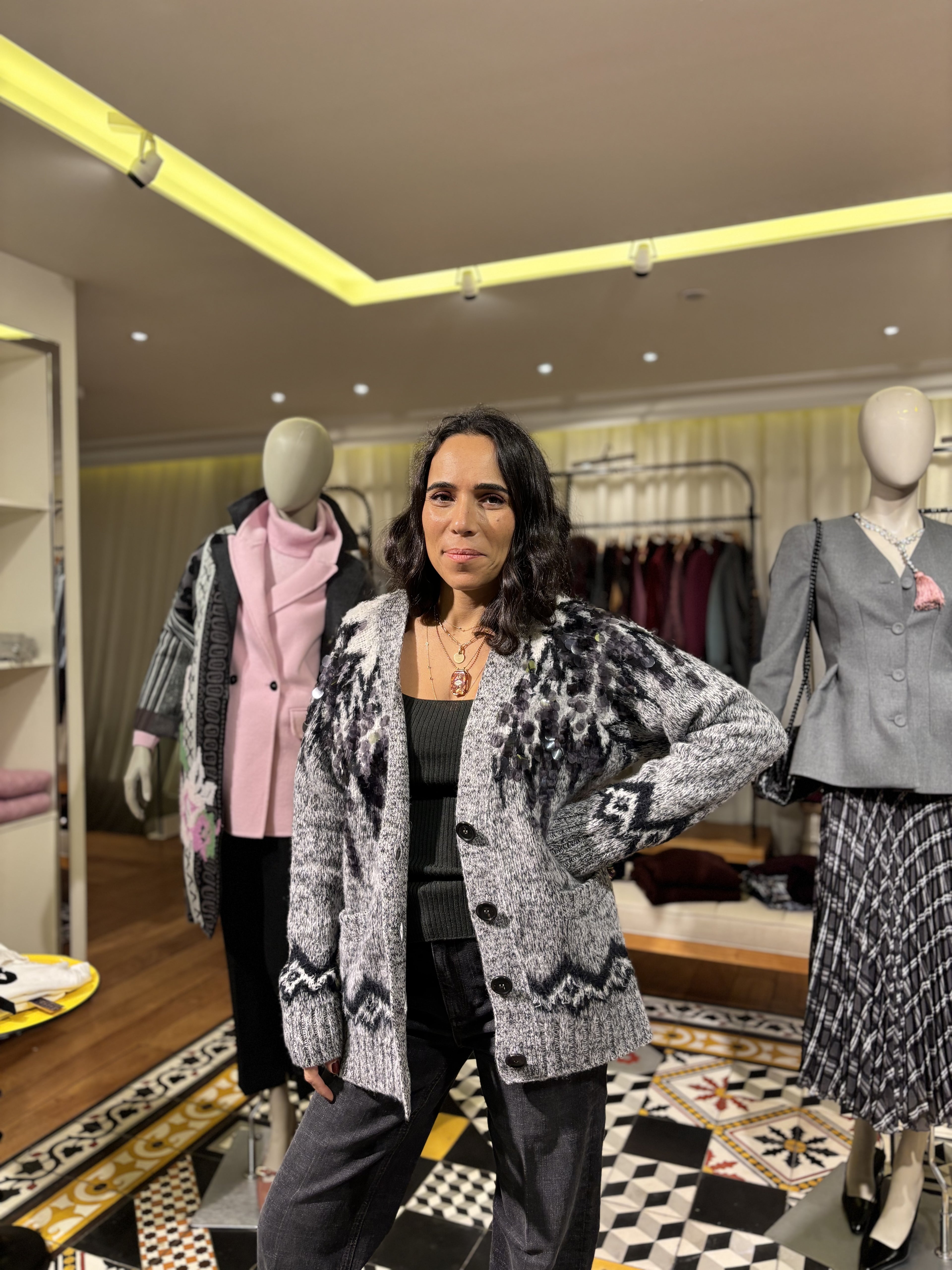 Cardigan maille imprimé