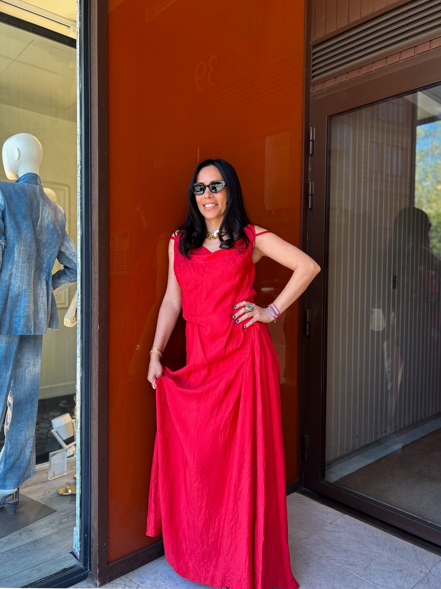 Robe froissée drapée