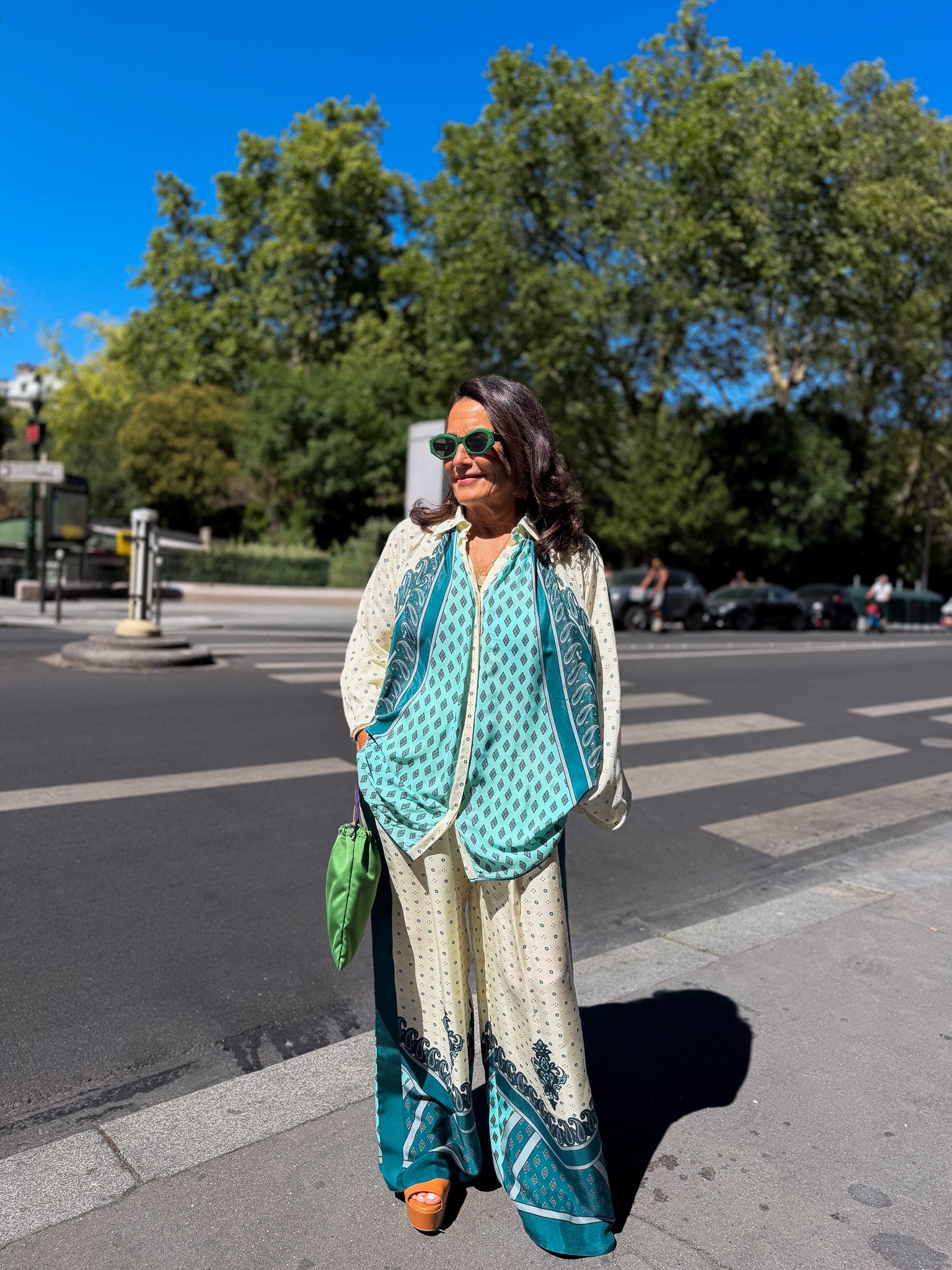 Pantalon large imprimé