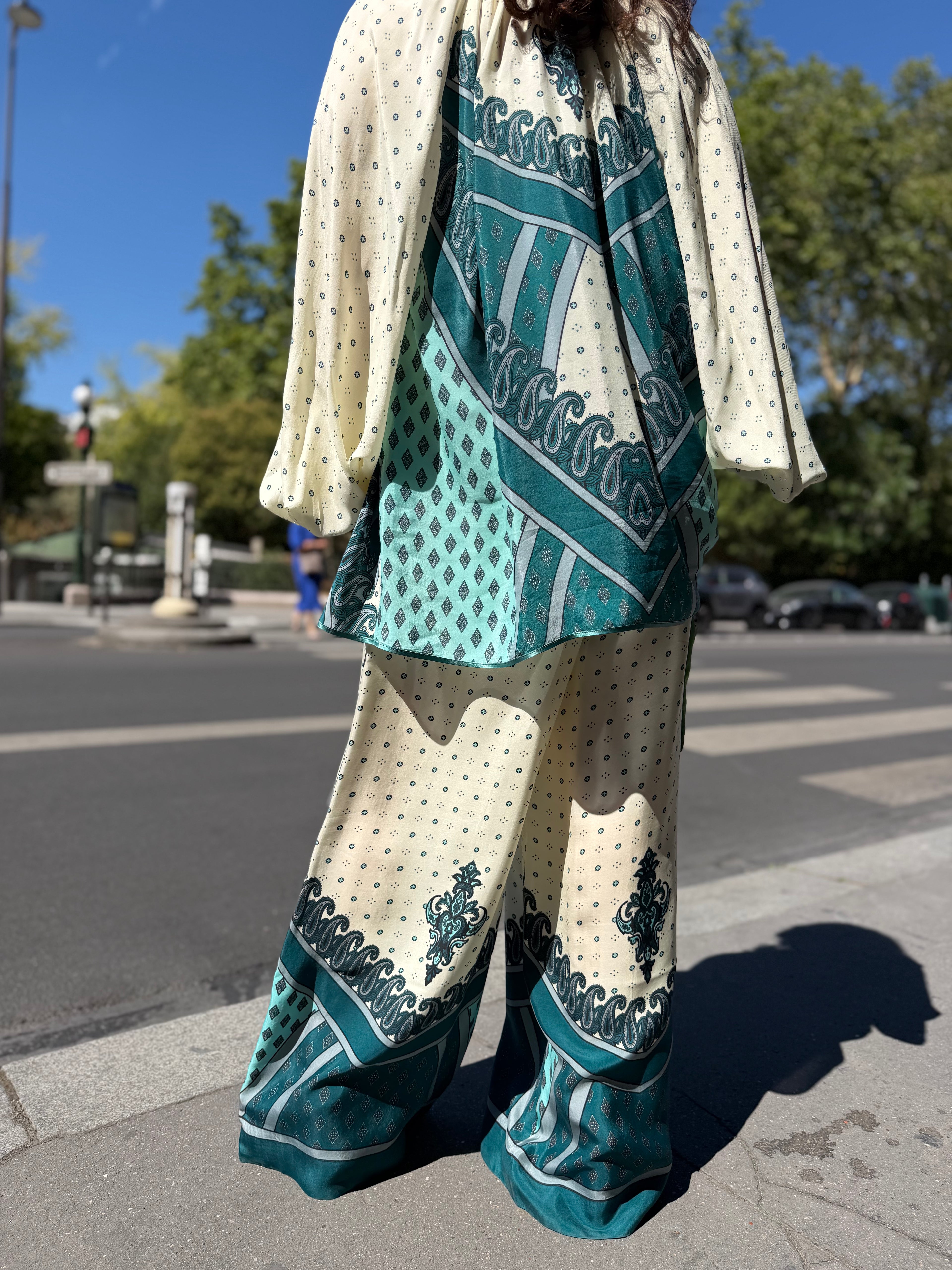Pantalon large imprimé