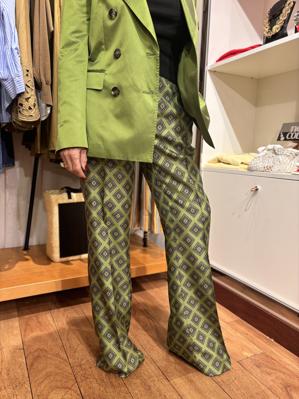 Pantalon en soie imprimé