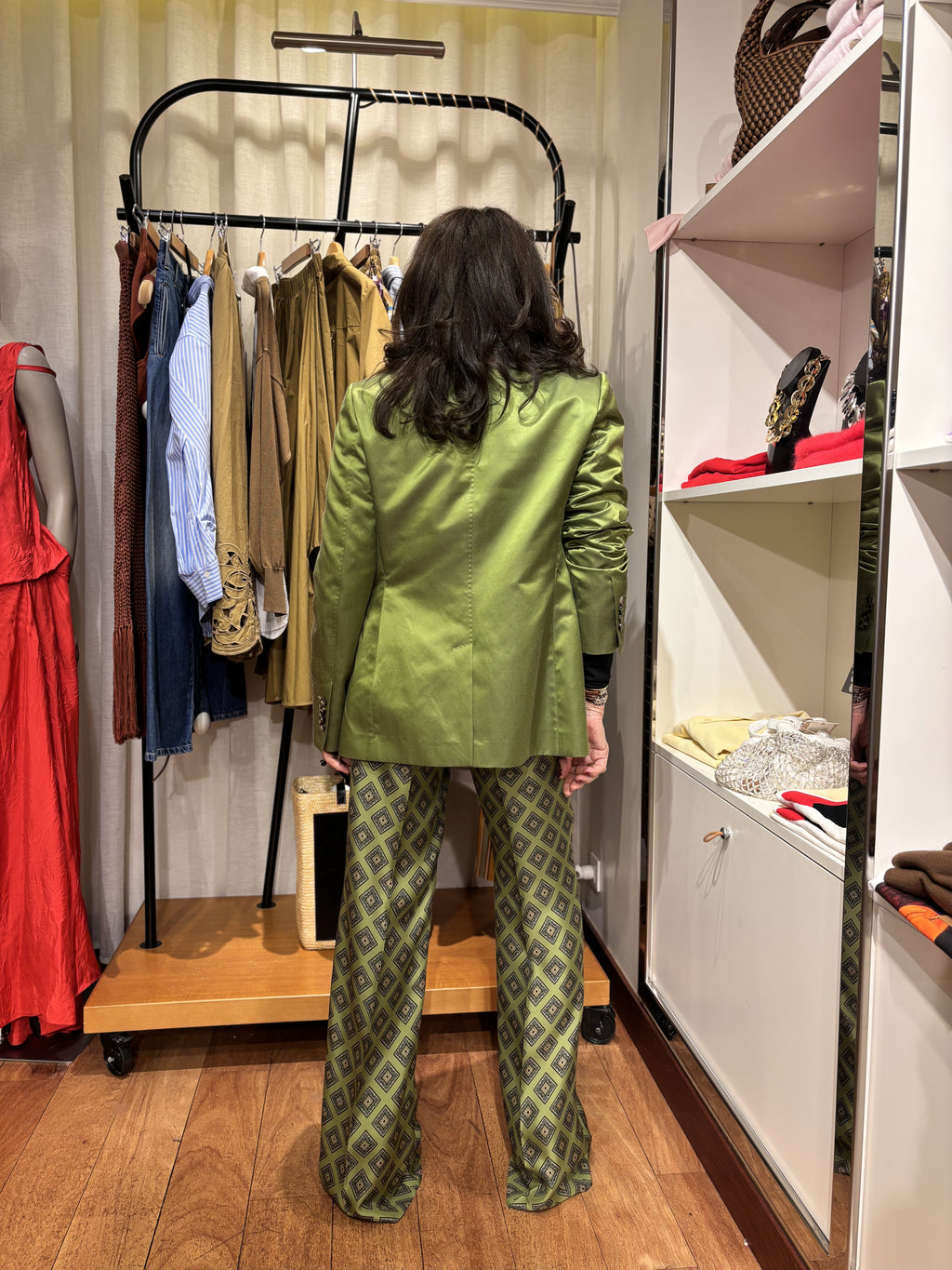 Pantalon en soie imprimé